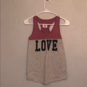 LOVE tank top gray and pink